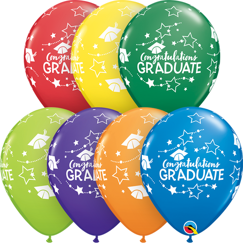 28cm Round Carnival Assorted Congratulations Graduate Stars #57109 - Pack of 50
