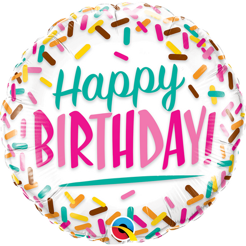45cm Round Foil Birthday Sprinkles #57265 - Each (Pkgd.)
