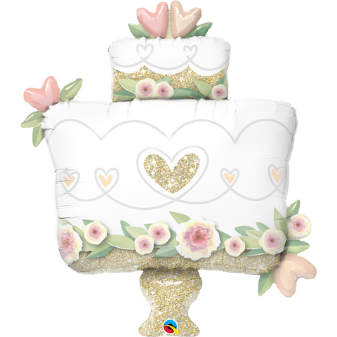 Shape Foil Glitter Gold Wedding Cake 103cm SW #57377 - Each (Pkgd.)