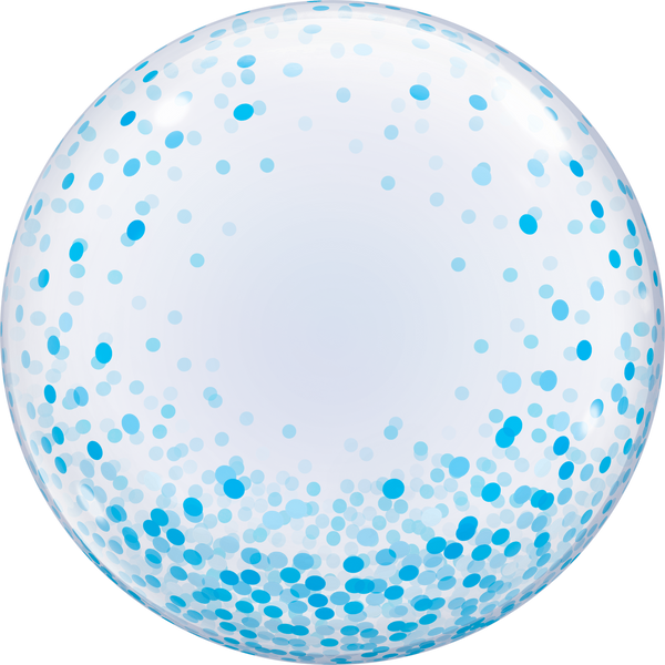 60cm Deco Bubble Blue Confetti Dots #57789 - Each (Pkgd.)