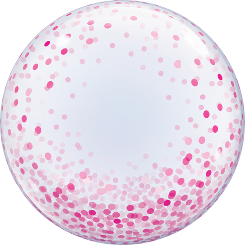 60cm Deco Bubble Pink Confetti Dots #57790 - Each (Pkgd.)