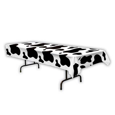 Plastic Tablecover - Cow Print - each - 137cm x 274cm Beistle #57943