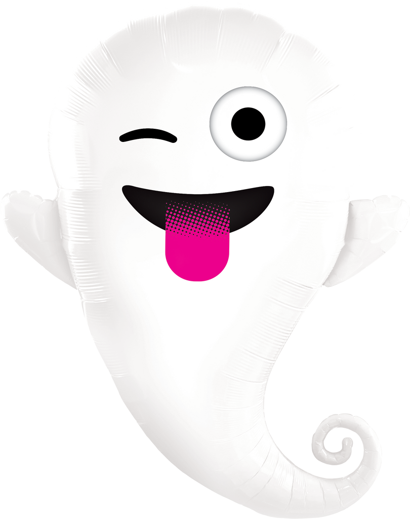 85cm Shape Foil Emoticon Ghost #58145 - Each (pkgd.)