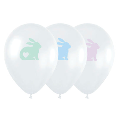 30cm Round Latex Easter BUNNY White Matte #59620841-Pack of 50