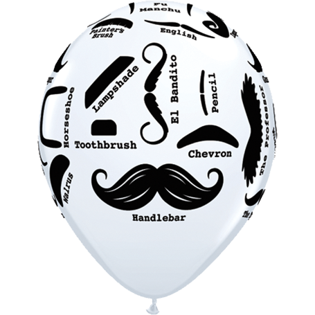 28cm Round White Mustache Styles #60047 - Pack of 50