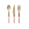 Wooden CUTLERY Set Pastel Pink 30pk #6017CPP