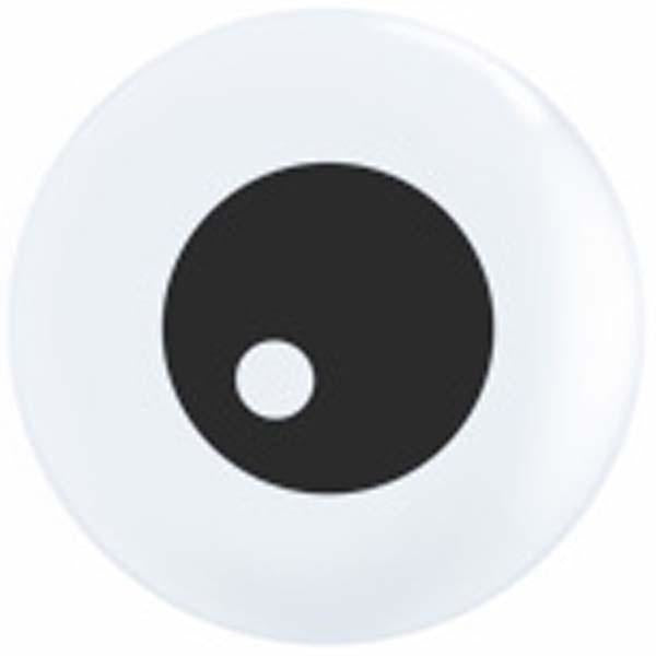 12cm Round White Friendly Eyeball Top Print #60299 - Pack Of 100