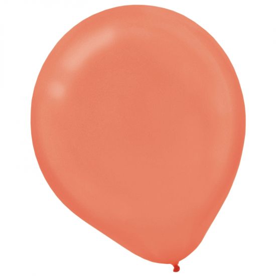 60cm Latex Round Plain Metallic Rose Gold Anagram #115910.143 - Pack of 4