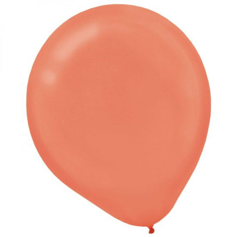 60cm Latex Round Plain Metallic Rose Gold Anagram #115910.143 - Pack of 4