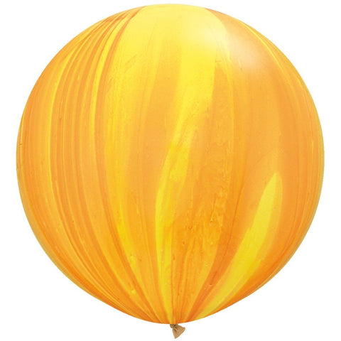 90cm Round Yellow Orange Agate QX Plain Rainbow Superagate #63760 - Pack of 2 SPECIAL ORDER ITEM
