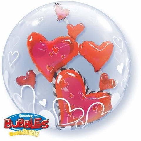 60cm Double Bubble Lovely Floating Hearts #68808 - Each