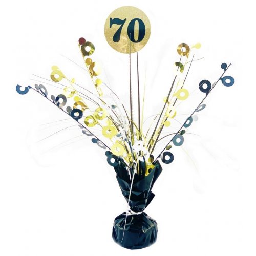 Happy Birthday Black/Gold C/piece Age 70 #AP207380 Each