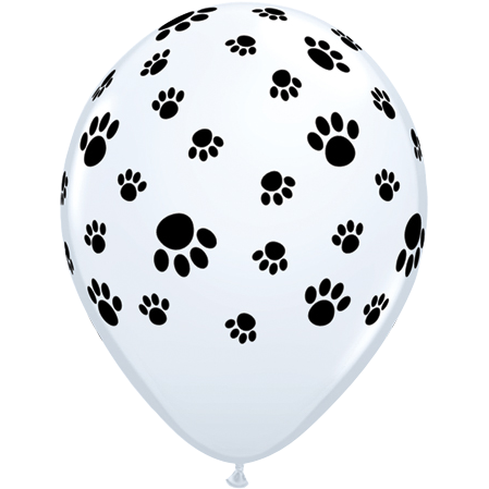 28cm Round White Paw Prints-A-Round #76892 - Pack of 50