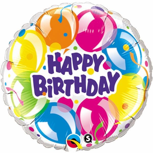 45cm Round Foil Birthday Sparkling Balloons #78155 - Each (Pkgd.)