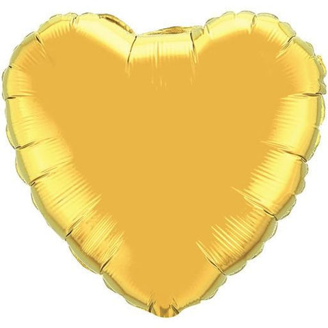 90cm Heart Foil Metallic Gold Plain Foil #78451 - Each (Unpkgd.)