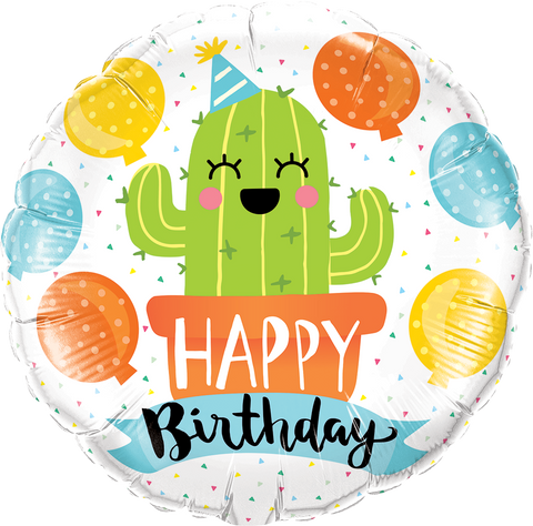 45cm Round Foil Birthday Party Cactus #78664 - Each (Pkgd.)