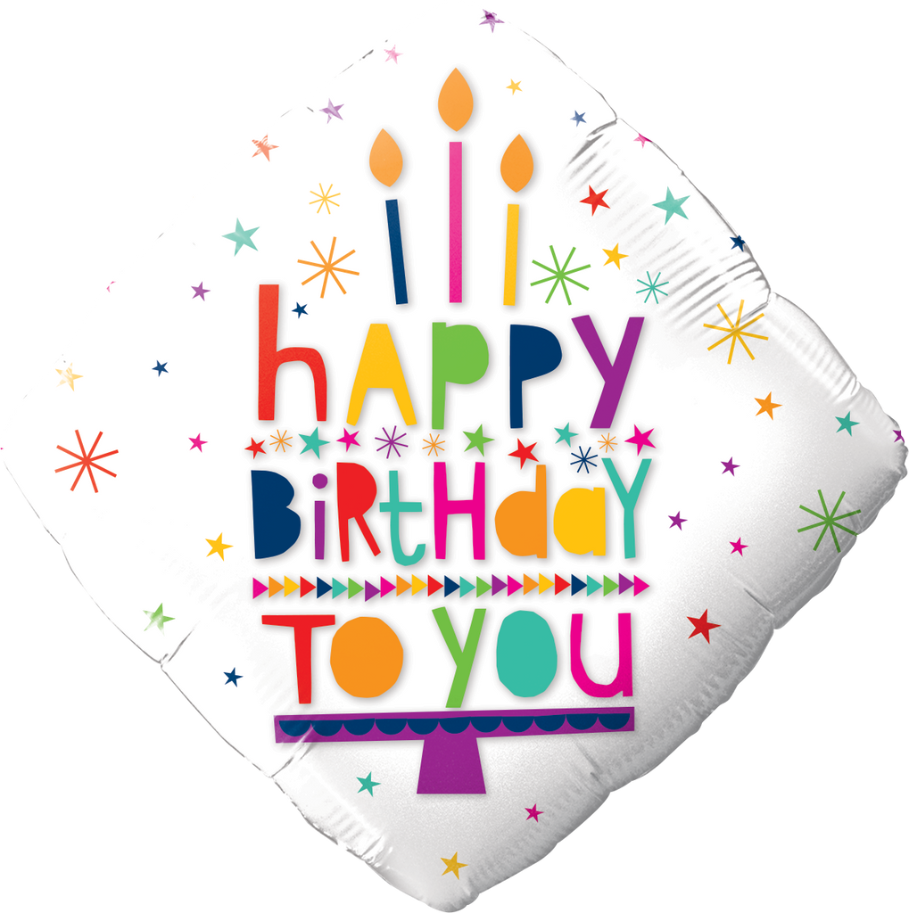 45cm Diamond Foil Happy Birthday to You Candles #78666 - Each (Pkgd.)