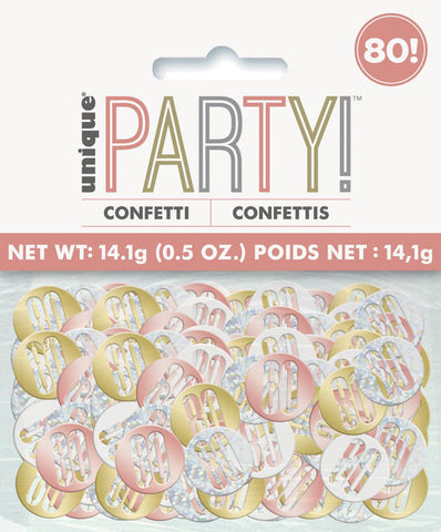 14g Foil Confetti Rose Gold Age 80 #M84953