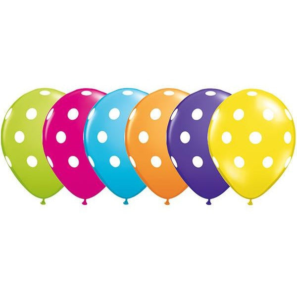 28cm Round Tropical Assorted Big Polka Dots #85066 - Pack of 50