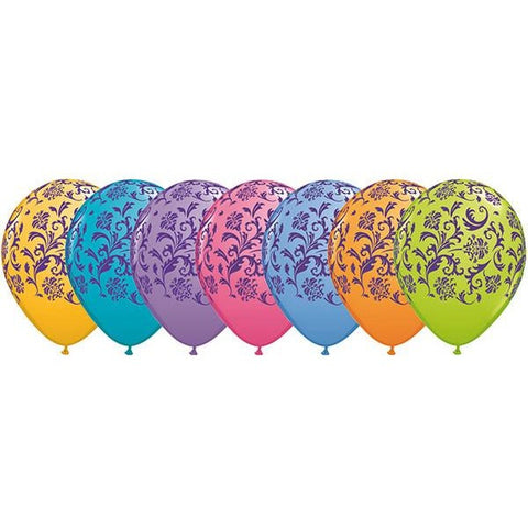 28cm Round Contempory Assorted Damask Print (Purple) #85823 - Pack of 50