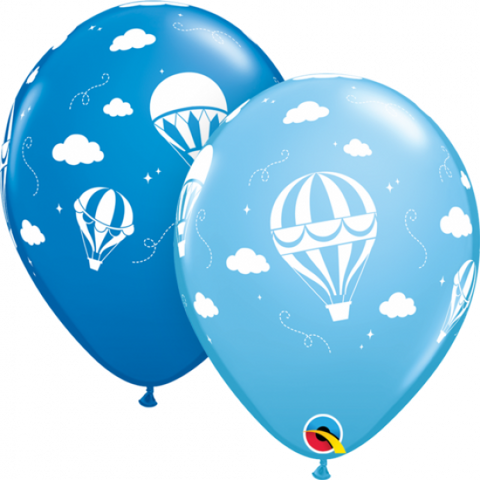 28cm Round Hot Air Balloons Dark & Pale Blue #85839 - Pack of 50