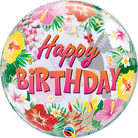 56cm Single Bubble Tropical Birthday Party #87740 - Each