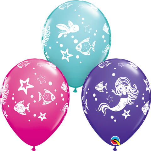 28cm Round Special Assorted Merry Mermaid & Friends #87885 - Pack of 50