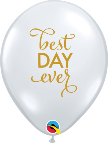 28cm Round Clear/Gold print SIMPLY Best day Ever #88205 - Pack of 50