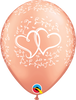 28cm Round Rose Gold Entwined Hearts #88363 - Pack of 50