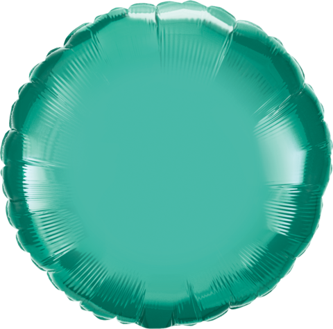 45cm Round Foil Chrome Green Plain #89590- Each (Unpkgd.)