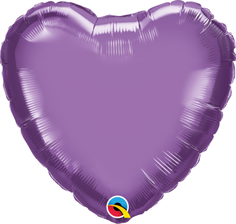 45cm Heart Foil Chrome Purple Plain #90048 - Each (Pkgd.)