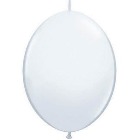 30cm Quick Link White Qualatex Quick Link Balloons #64151 - Pack of 50