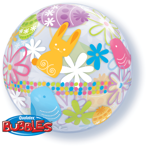 56cm Single Bubble Spring Bunnies & Flowers #90595 - Each SPECIAL ORDER ITEM