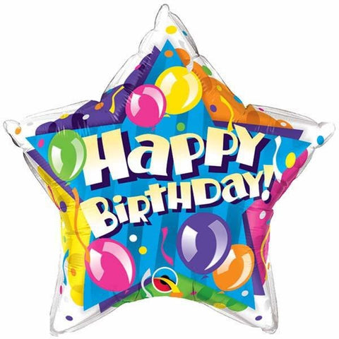 50cm Star Foil Birthday! Sparkling Balloons Star #91301 - Each (Pkgd.)
