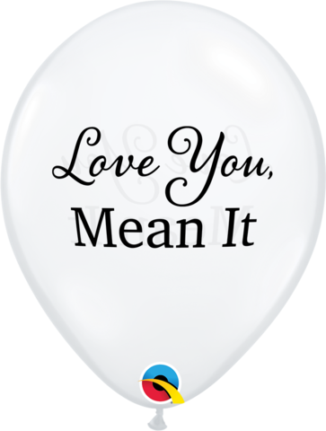 28cm Round Clear/black print SIMPLY Love You, Mean It #97143 - Pack of 50