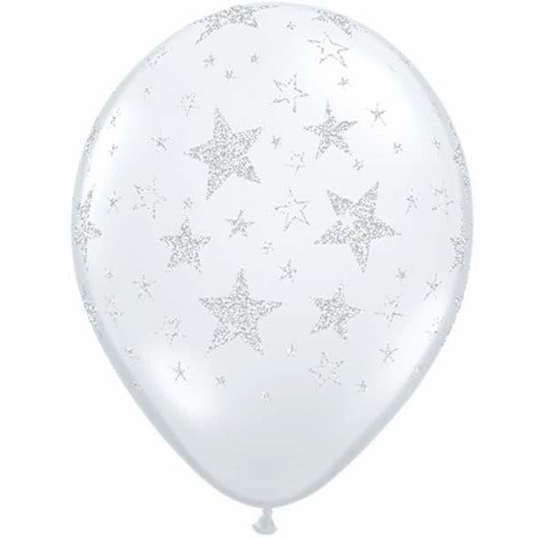 28cm Round Diamond Clear Glitter Stars & Stars-A-Round #99053 - Pack of 25