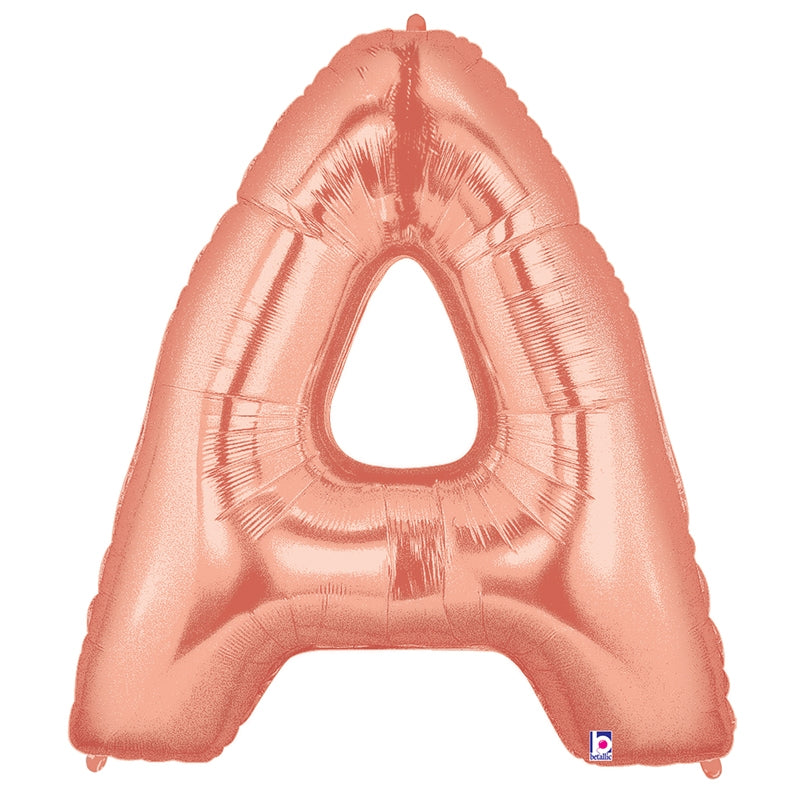 100cm Letter Foil Letter A ROSE Gold - Each (Pkgd.)