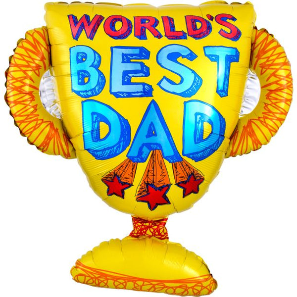 68cm Foil Shape Trophy World's Best DAD #HA26023