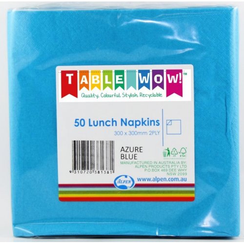 Napkins LUNCH Azure Blue 50pk 2Ply #AP380138
