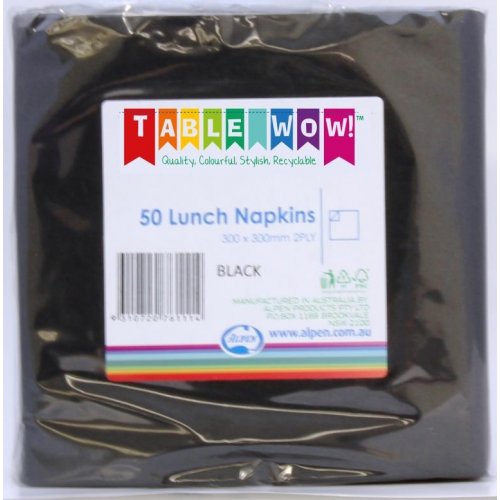 Napkins LUNCH Black 50pk 2Ply #AP380158