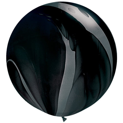75cm Round Black & White Agate QX Plain Superagate #35206 - Pack of 2