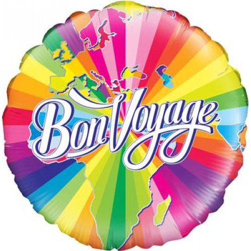 45cm Round Foil Balloon BON VOYAGE #AP210792 - Each (Pkgd.)