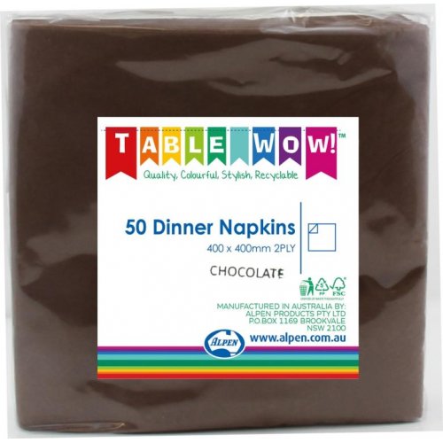 Napkins DINNER Chocolate 50pk #AP380261