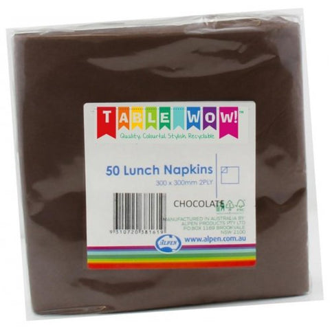 Napkins LUNCH Chocolate 50pk 2Ply #AP380161