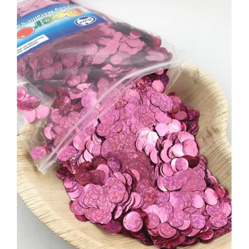 Confetti 1cm Holographic LIGHT PINK 250grams #204914 - Resealable Bag