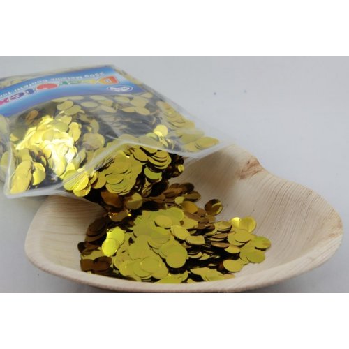 Confetti 1cm Metallic GOLD 250 grams #204603 - Resealable Bag AP
