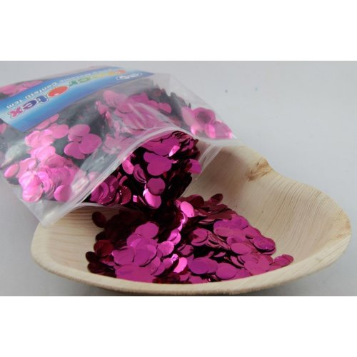 Confetti 1cm Metallic HOT PINK 250 grams #204605 - Resealable Bag