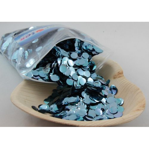 Confetti 1cm Metallic LIGHT BLUE 250 grams #204608 - Resealable Bag