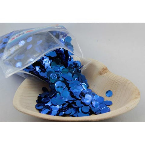 Confetti 1cm Metallic ROYAL BLUE 250 grams #204607 - Resealable Bag AP