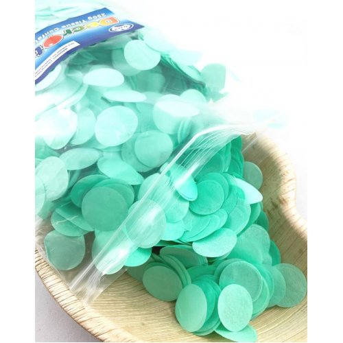Confetti 2.3cm Tissue Mint Green 250 grams #204677 - Resealable Bag
